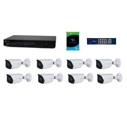 CP-UNS-8CAM50K-AI Sada kamerového systému 5.0 Mpix, včetně NVR, PoE switche a HDD 3 TB 